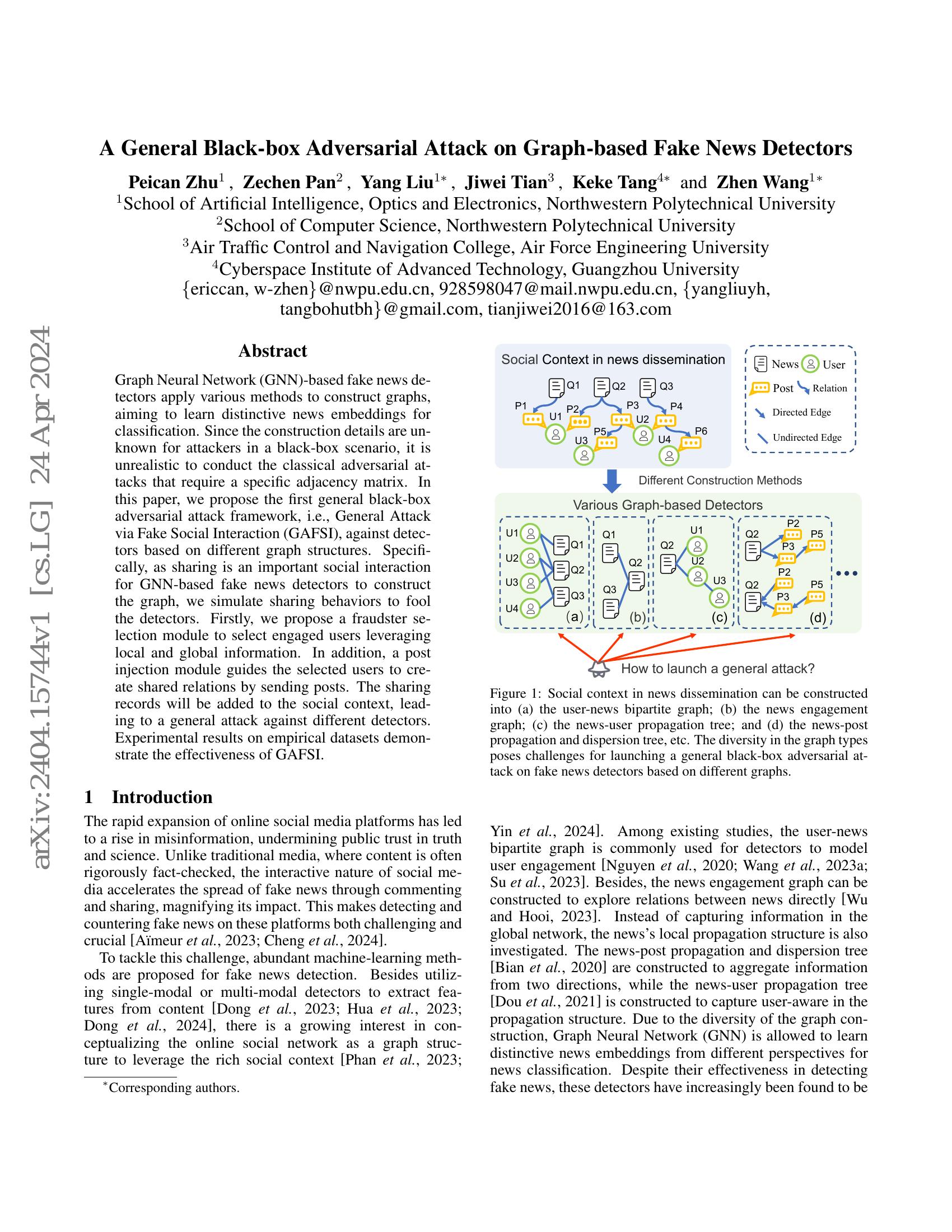 A General Black-box Adversarial Attack on Graph-based Fake News ...