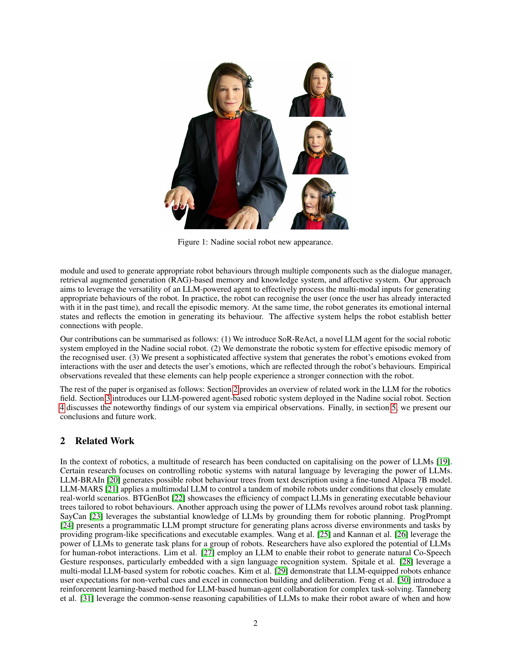 Nadine: An LLM-driven Intelligent Social Robot with Affective ...