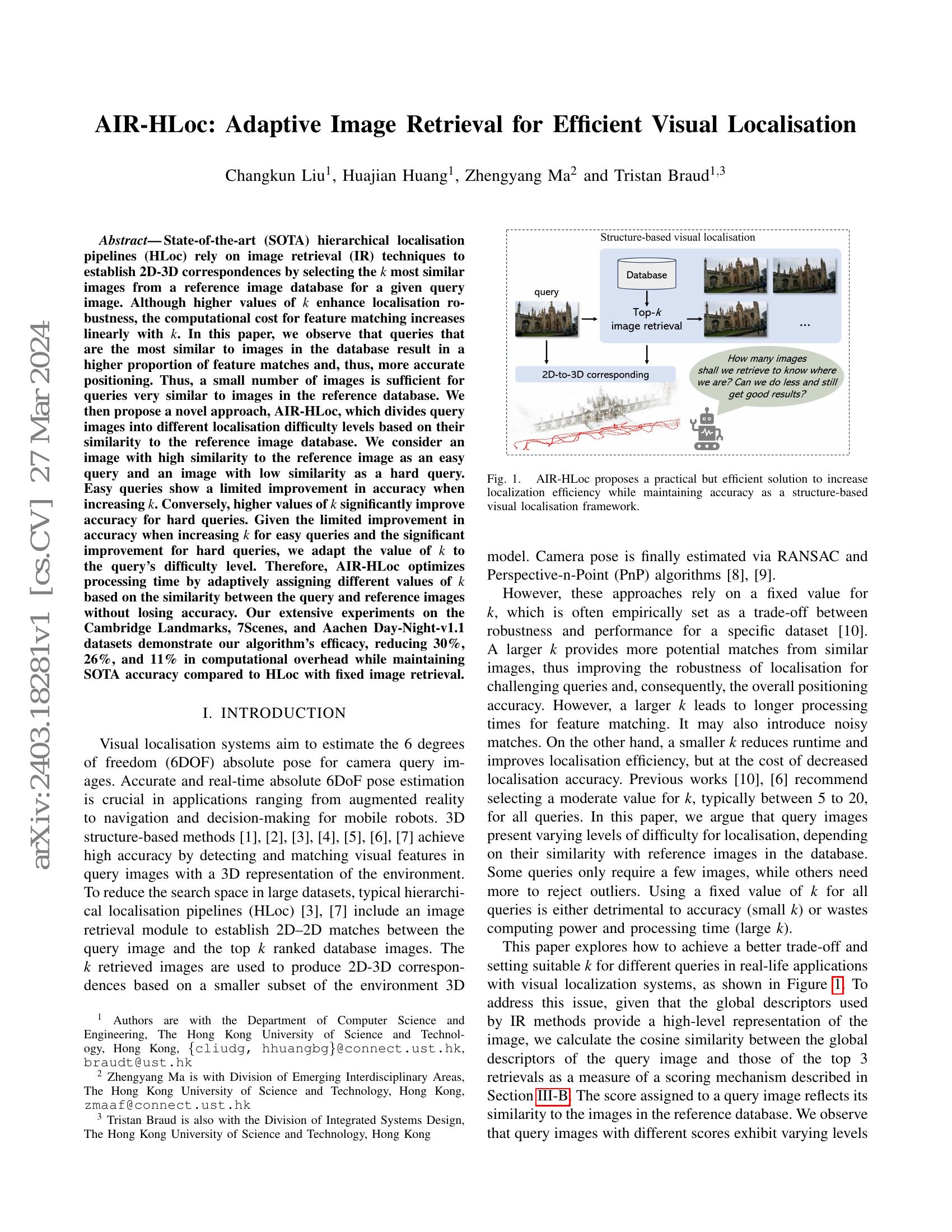 AIR-HLoc: Adaptive Image Retrieval for Efficient Visual Localisation ...