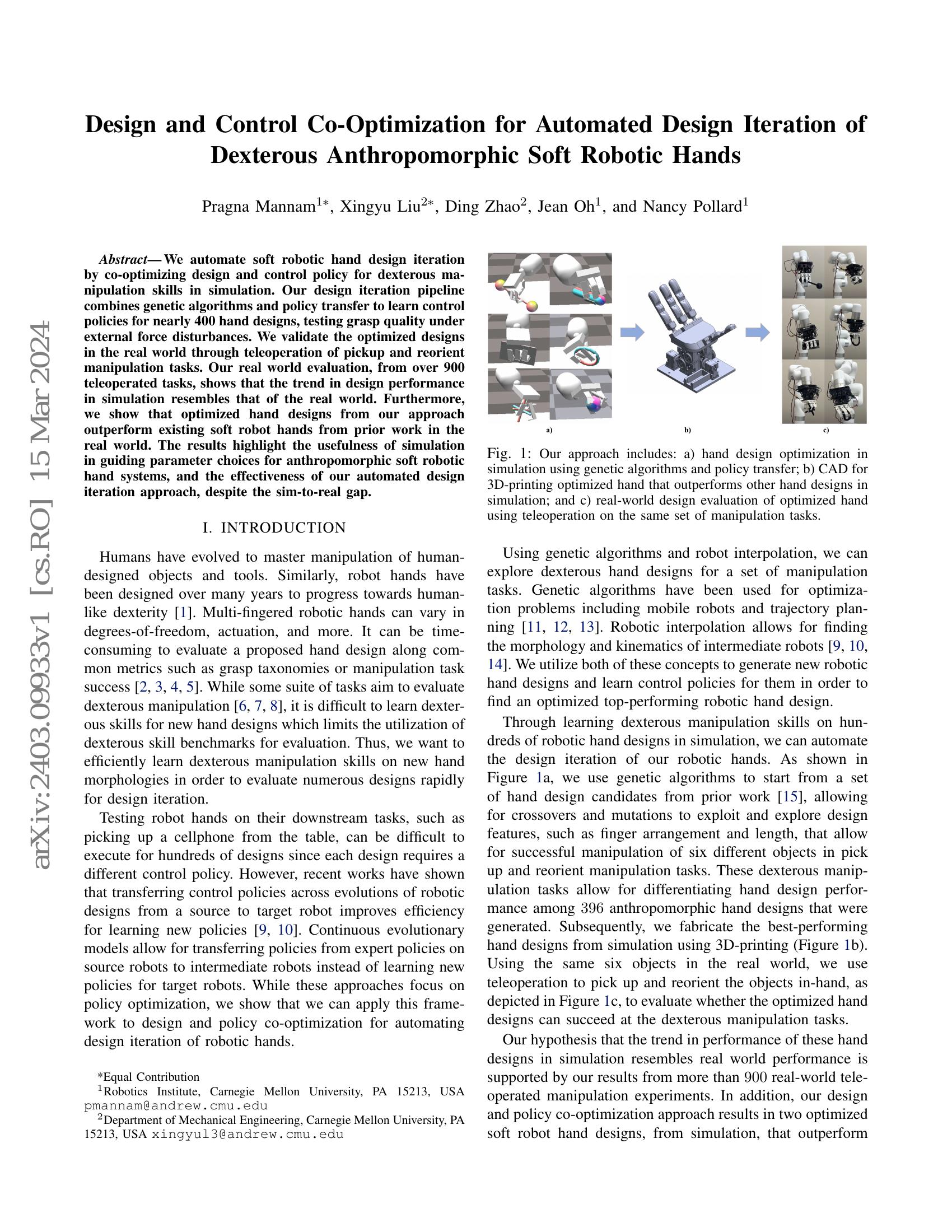 Hands Iteration Design and Control Co-Optimization for Automated Design Iteration of ...