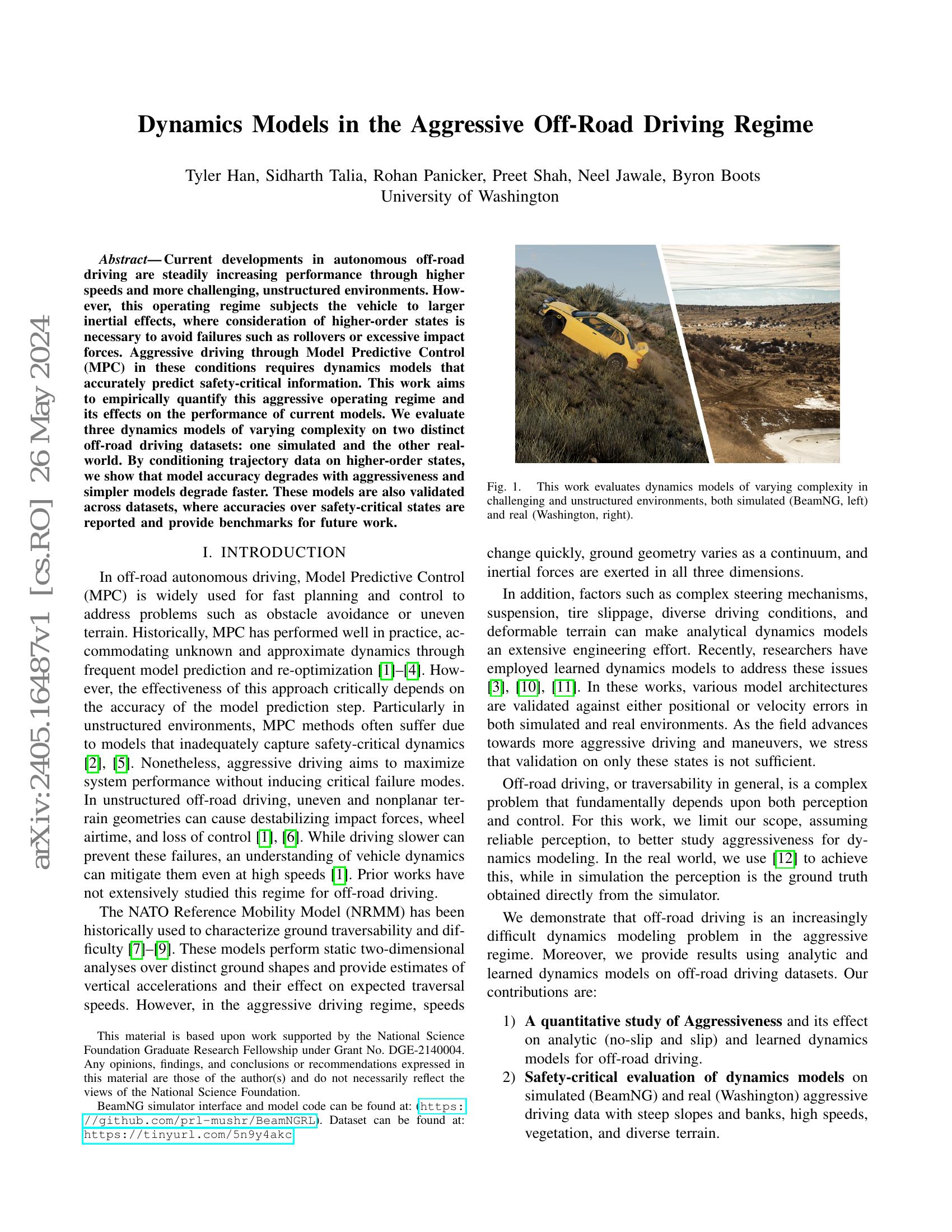 Dynamics Models in the Aggressive Off-Road Driving Regime - 智源社区论文