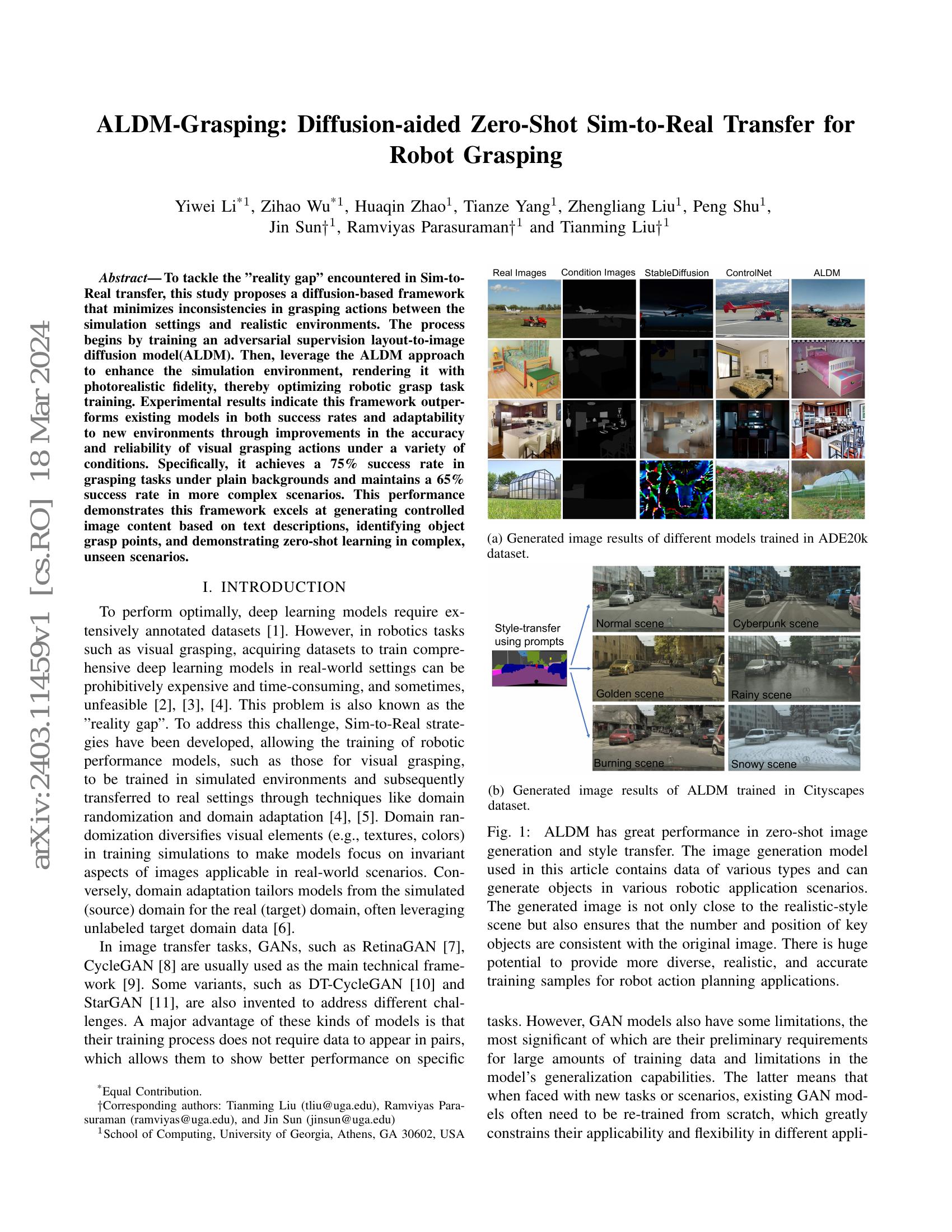 ALDM-Grasping: Diffusion-aided Zero-Shot Sim-to-Real Transfer for Robot ...