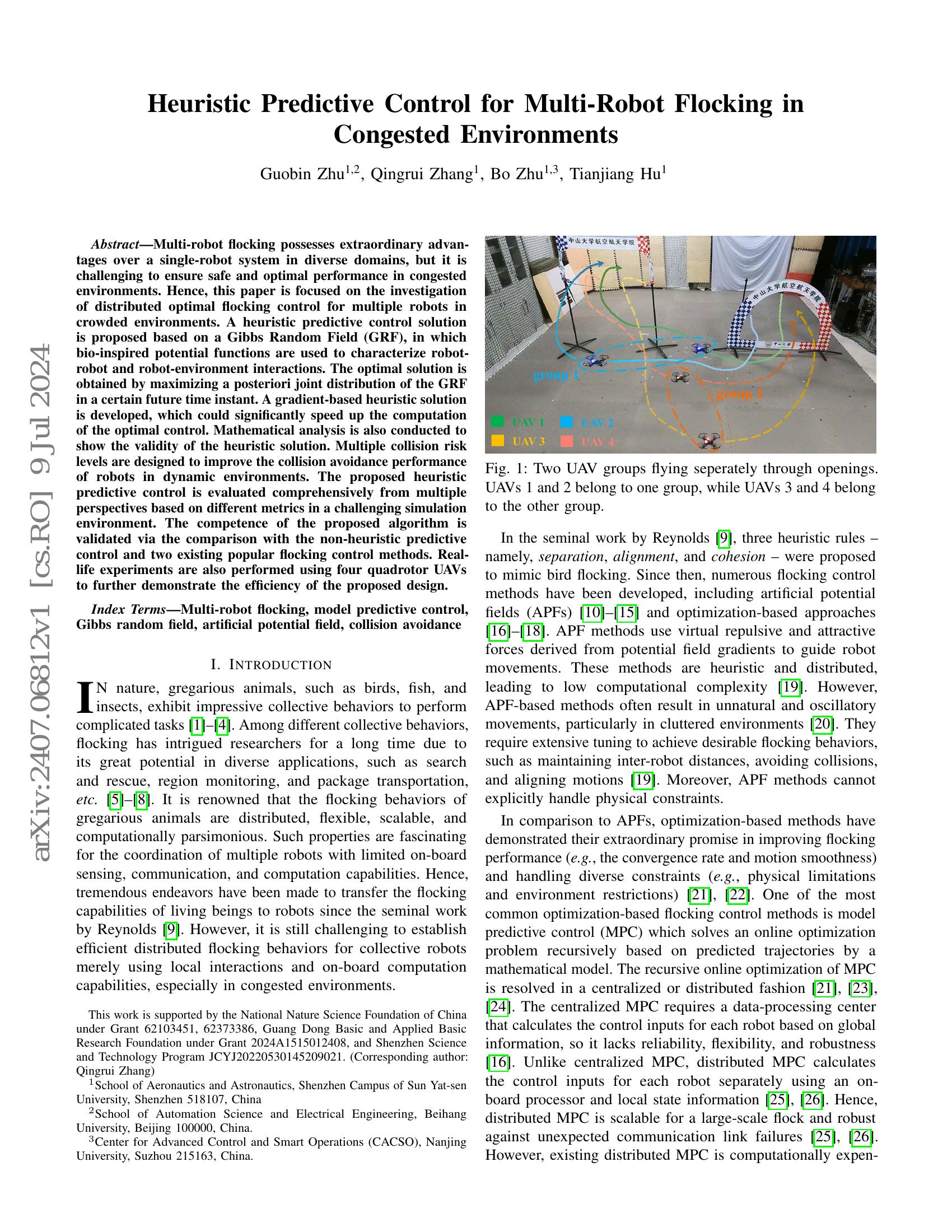 Heuristic Predictive Control for Multi-Robot Flocking in Congested ...