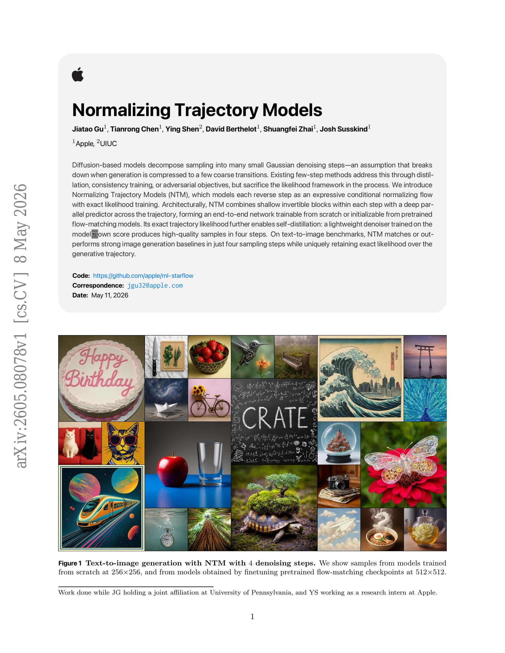Normalizing Trajectory Models - 智源社区论文