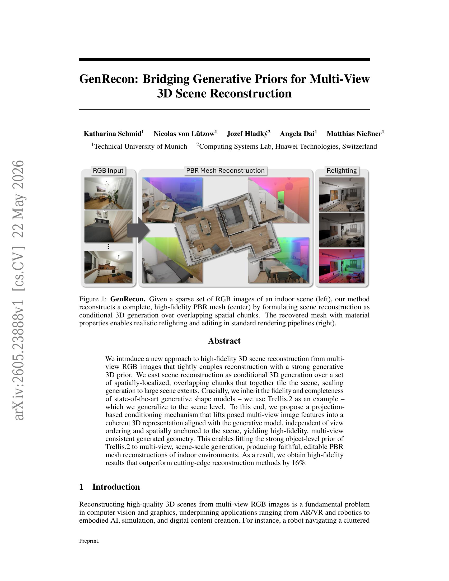 GenRecon: Bridging Generative Priors for Multi-View 3D Scene ...