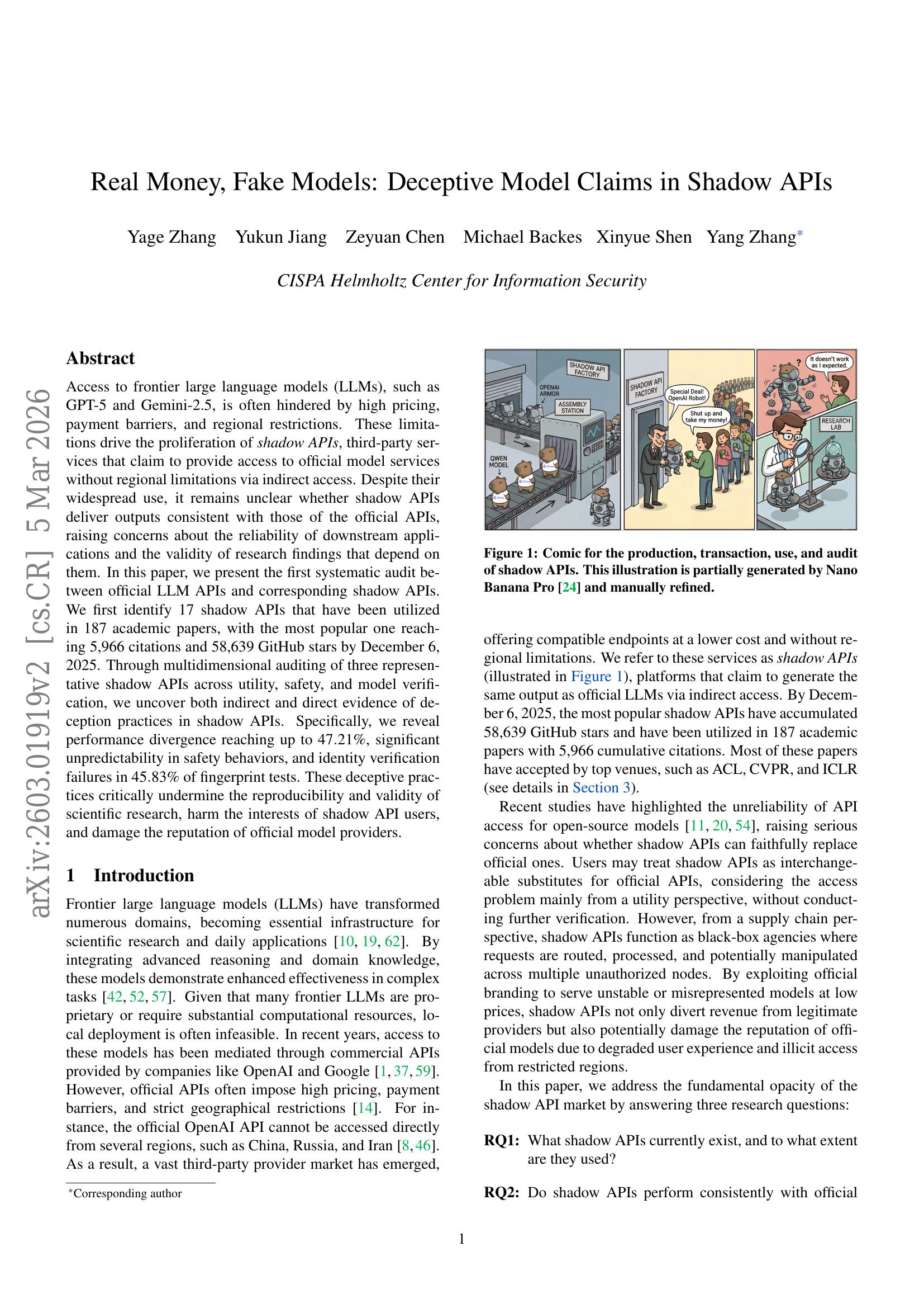 Real Money, Fake Models: Deceptive Model Claims in Shadow APIs - 智源社区论文