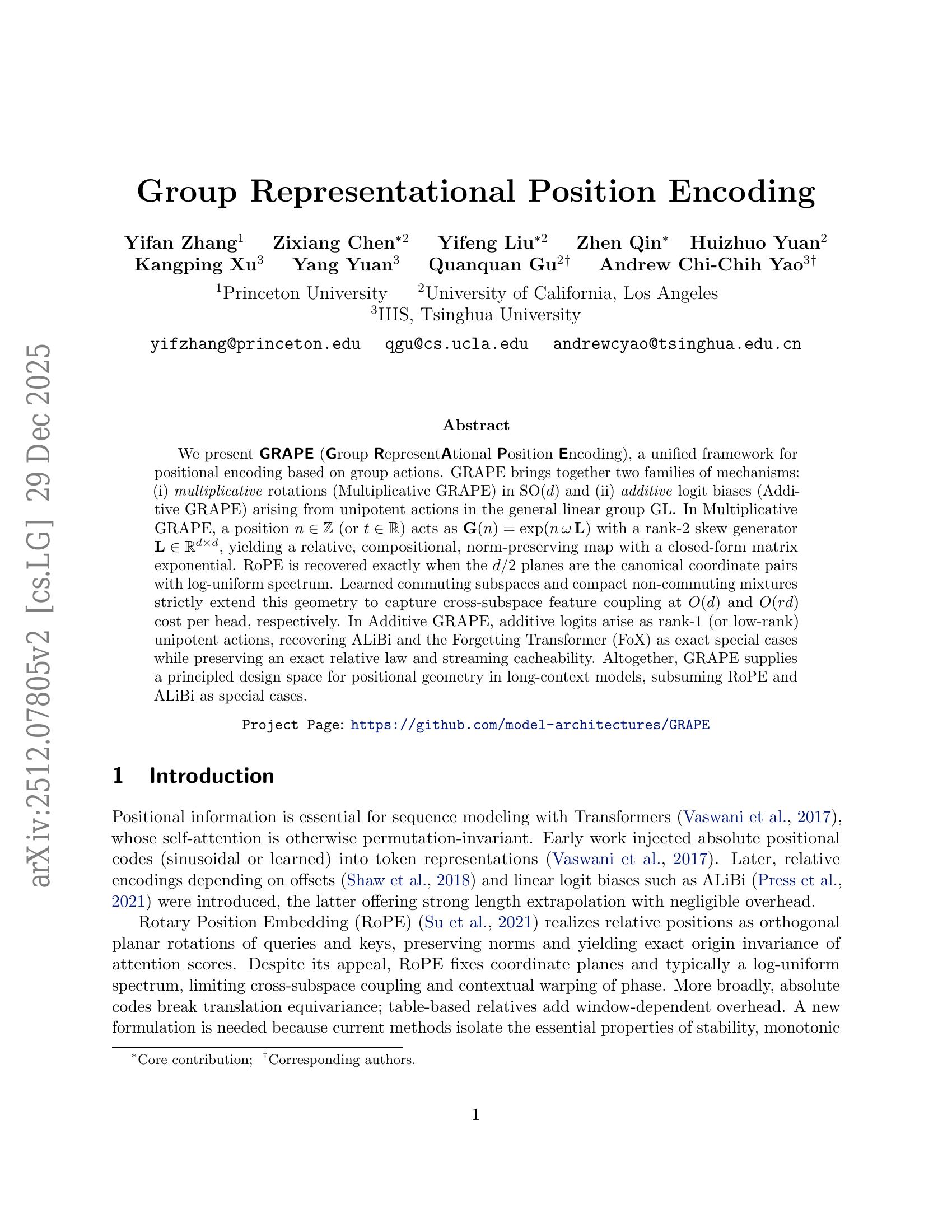 Group Representational Position Encoding - 智源社区论文