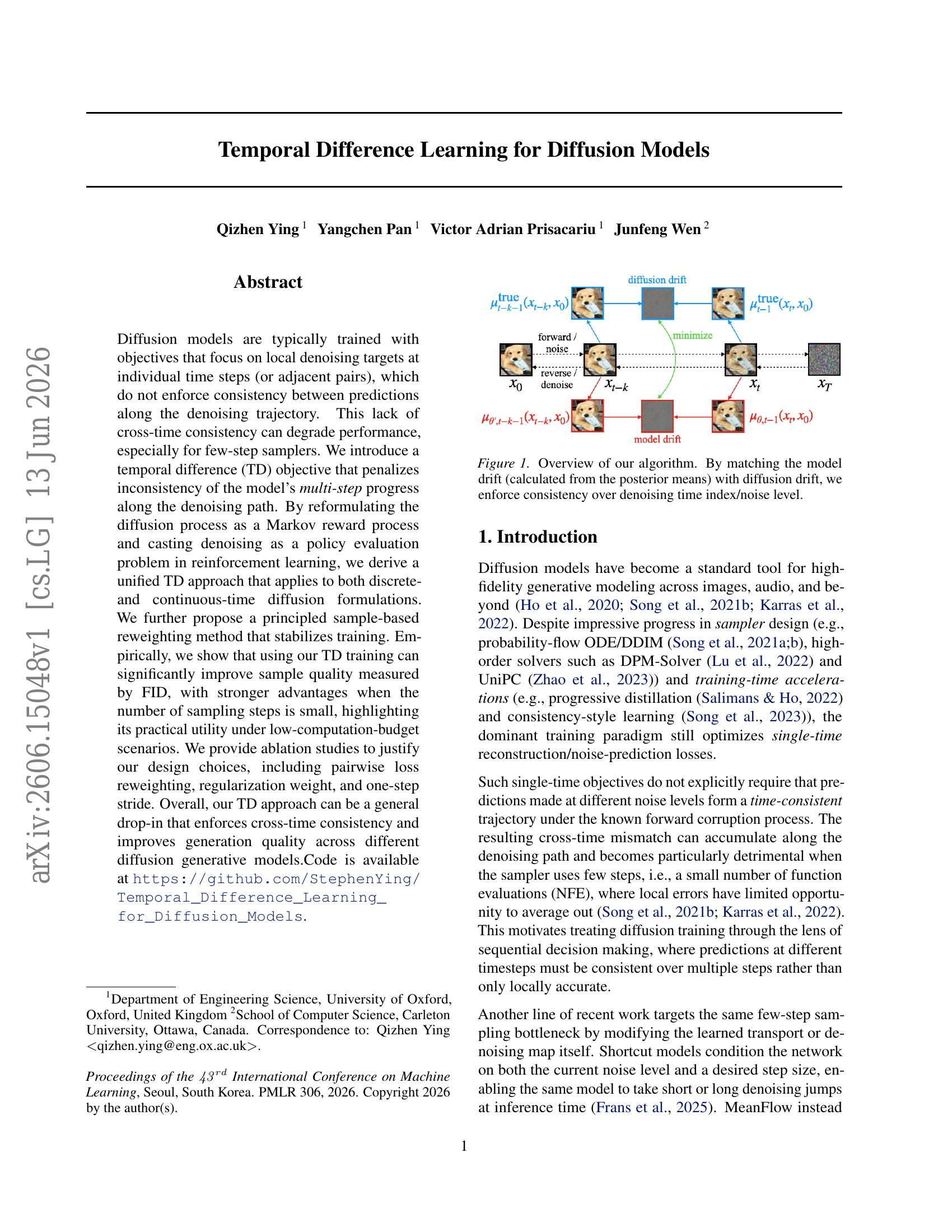 Temporal Difference Learning for Diffusion Models - 智源社区论文