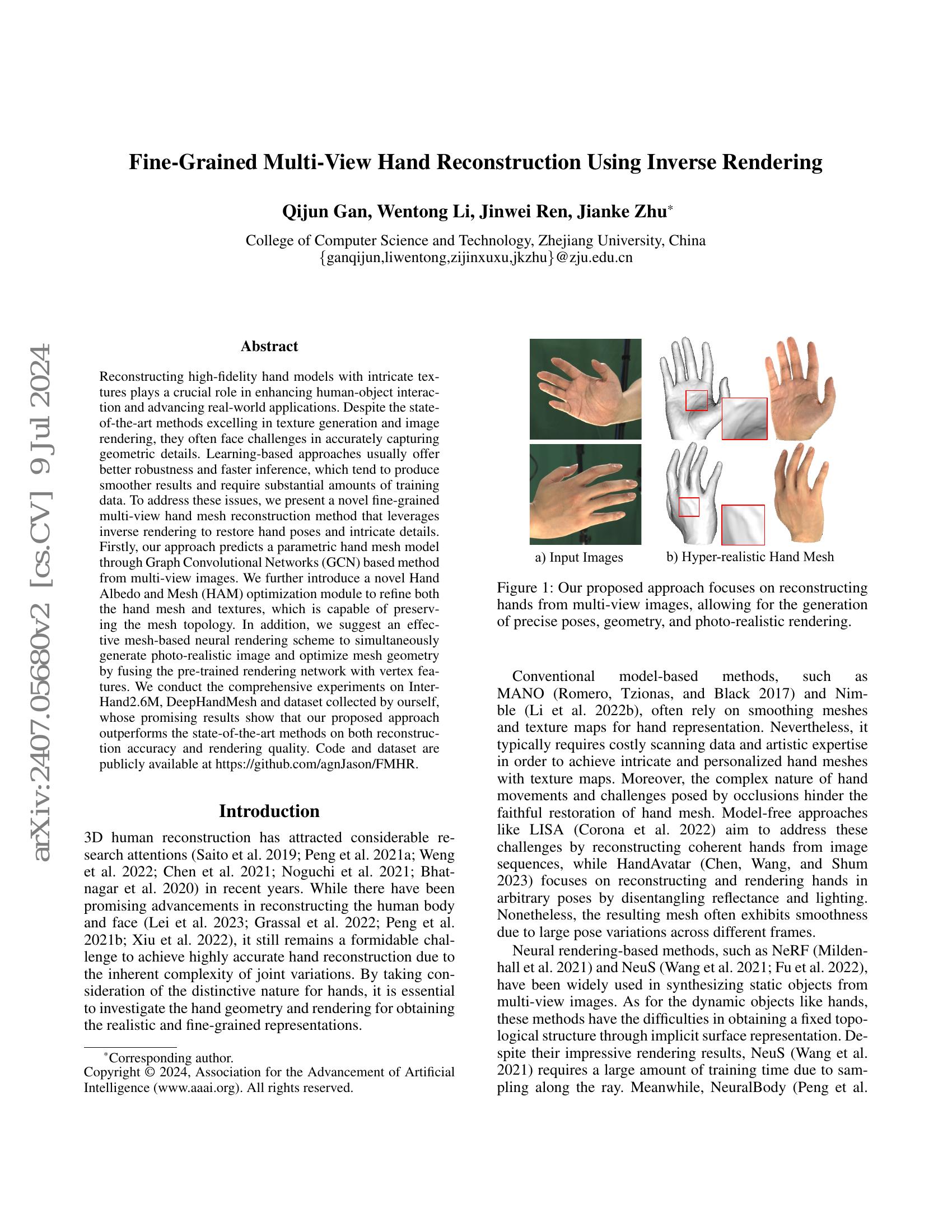 Fine-Grained Multi-View Hand Reconstruction Using Inverse Rendering - 智 ...
