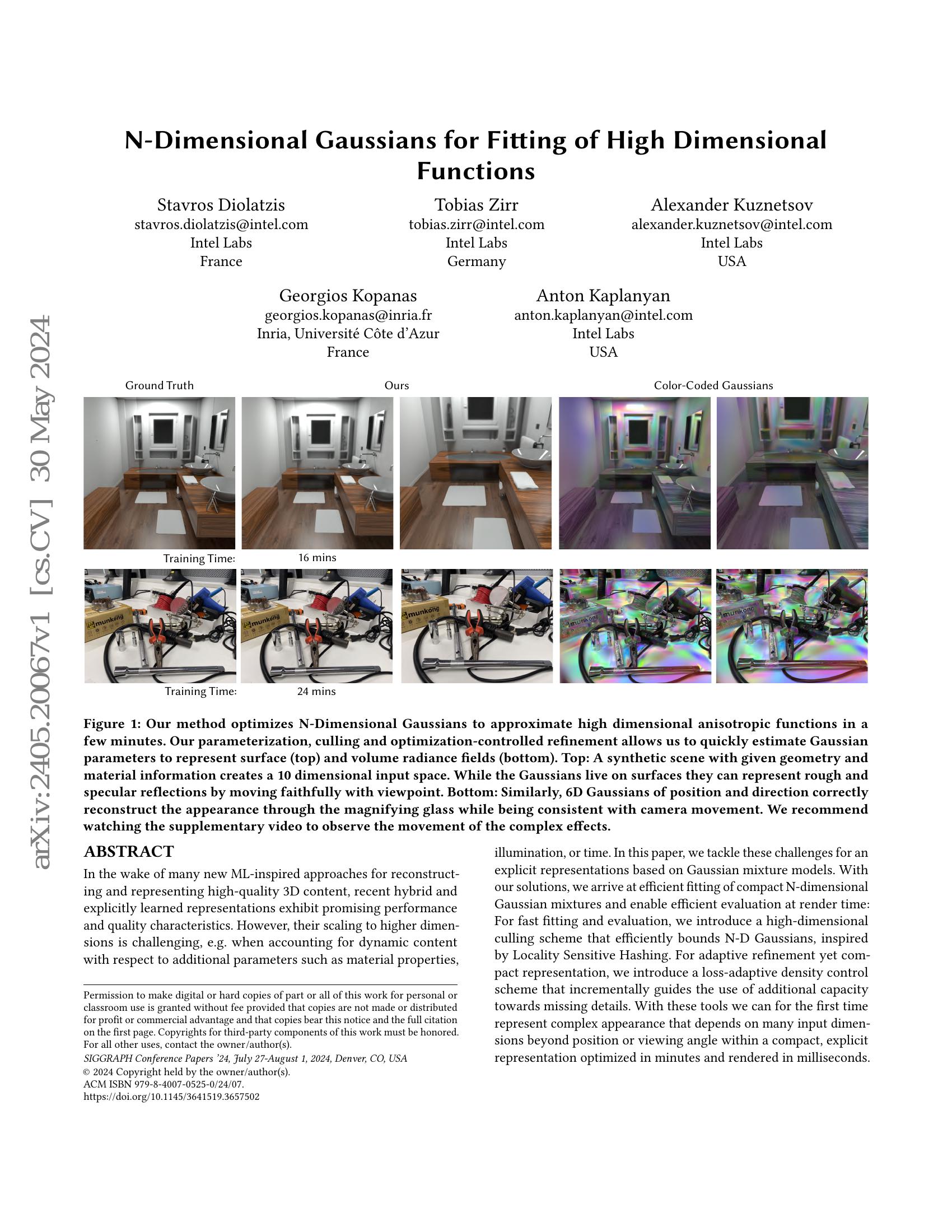 N-Dimensional Gaussians for Fitting of High Dimensional Functions - 智源社区论文