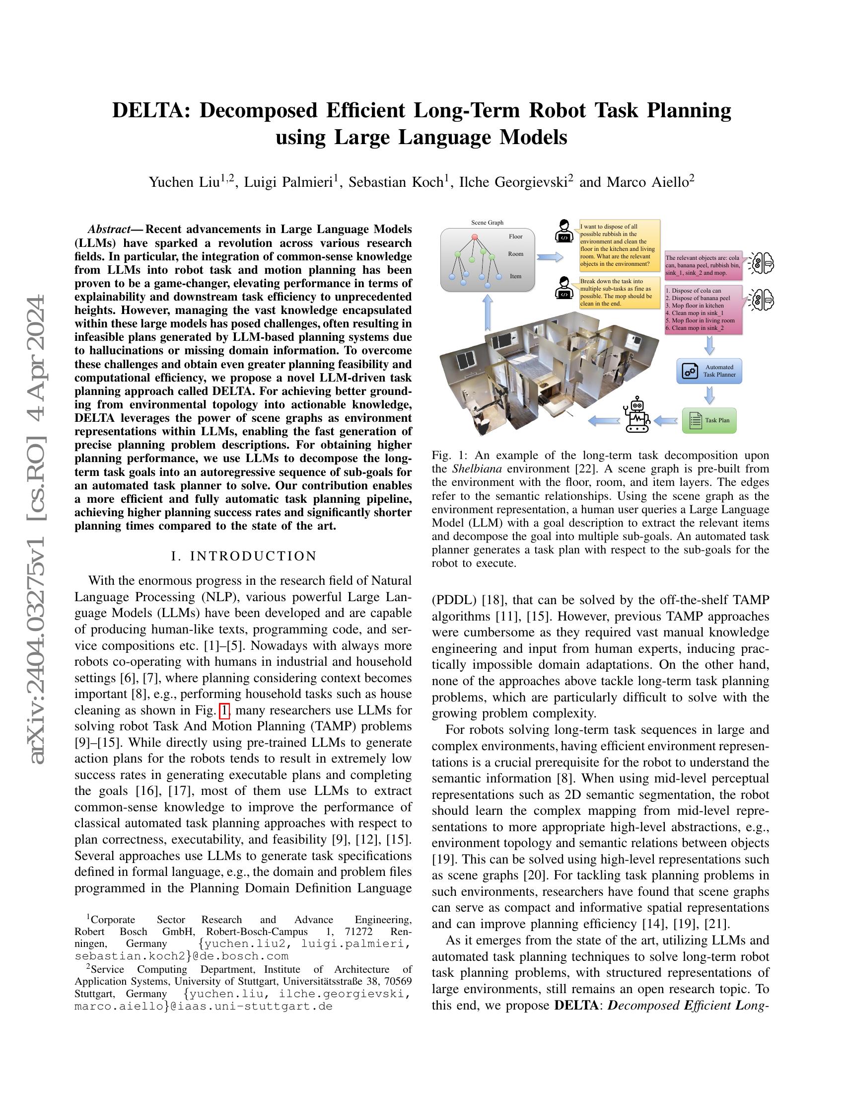 DELTA: Decomposed Efficient Long-Term Robot Task Planning using Large ...