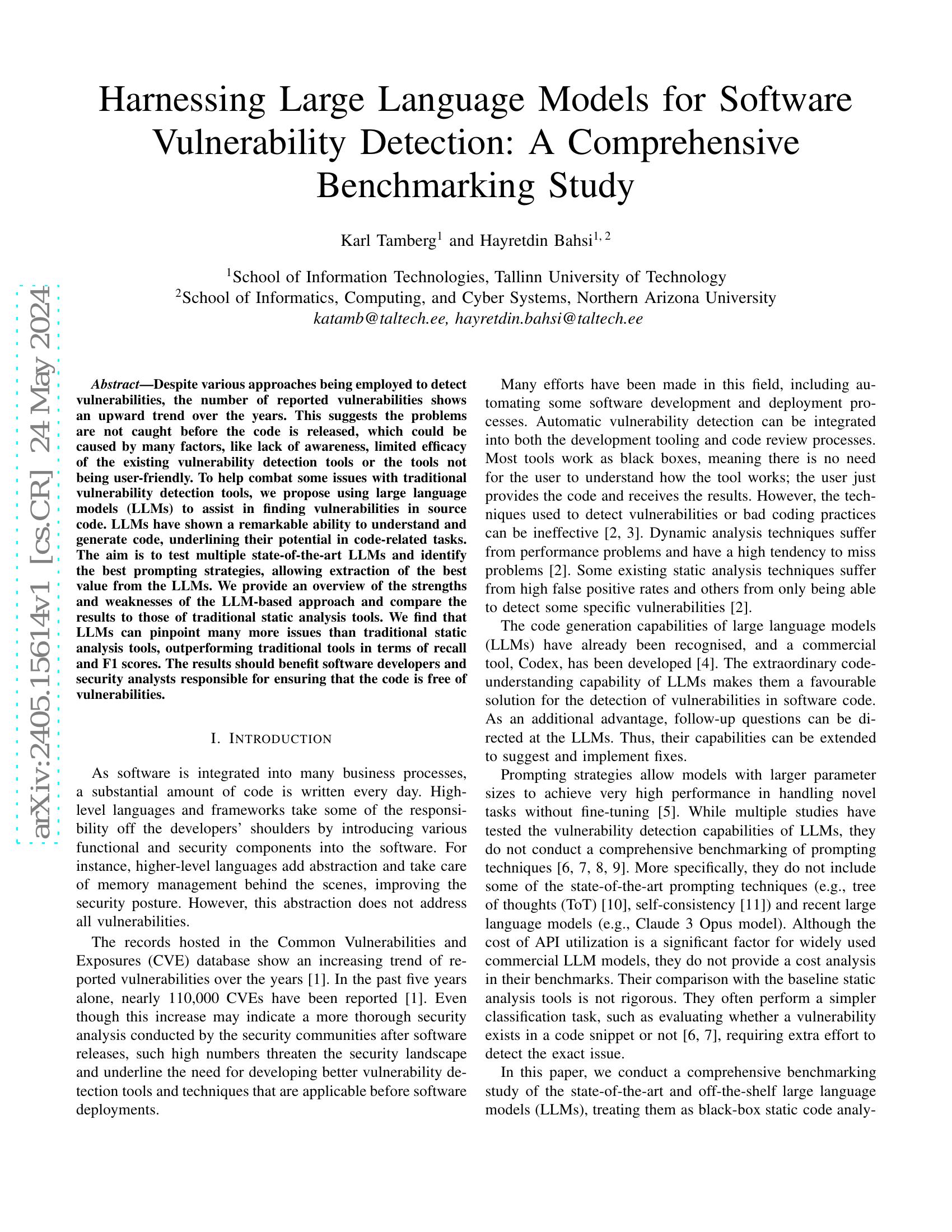 Harnessing Large Language Models for Software Vulnerability Detection ...