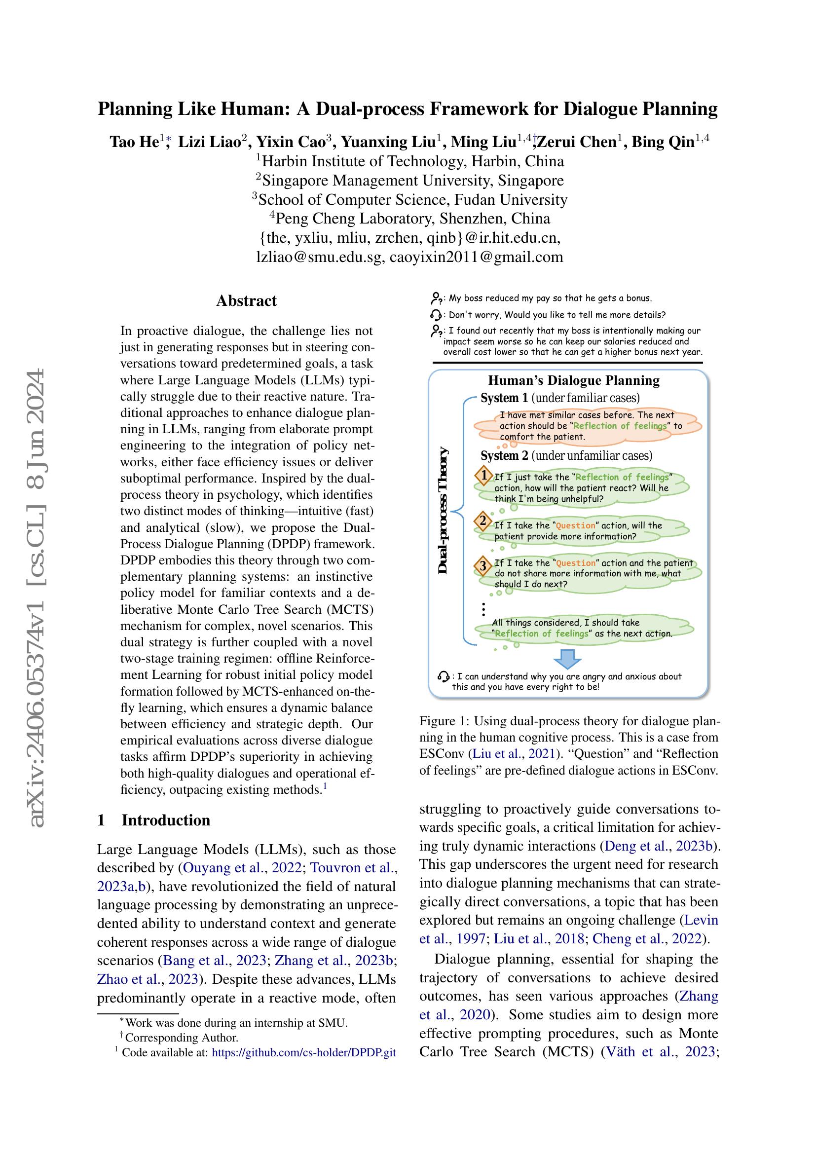 Planning Like Human: A Dual-process Framework for Dialogue Planning - 智 ...