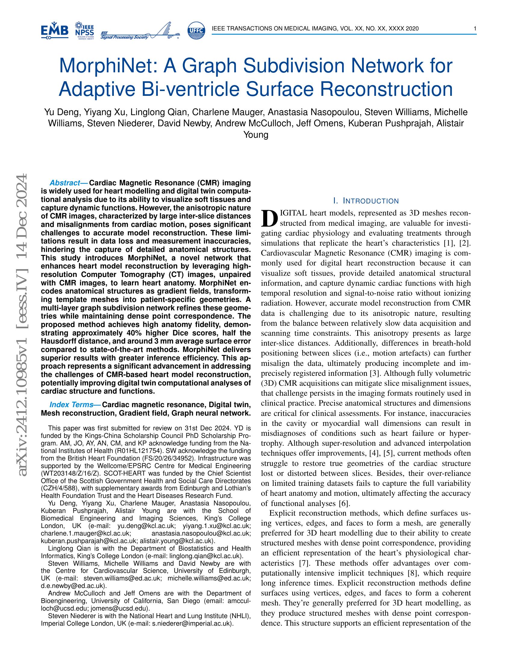 MorphiNet: A Graph Subdivision Network for Adaptive Bi-ventricle ...