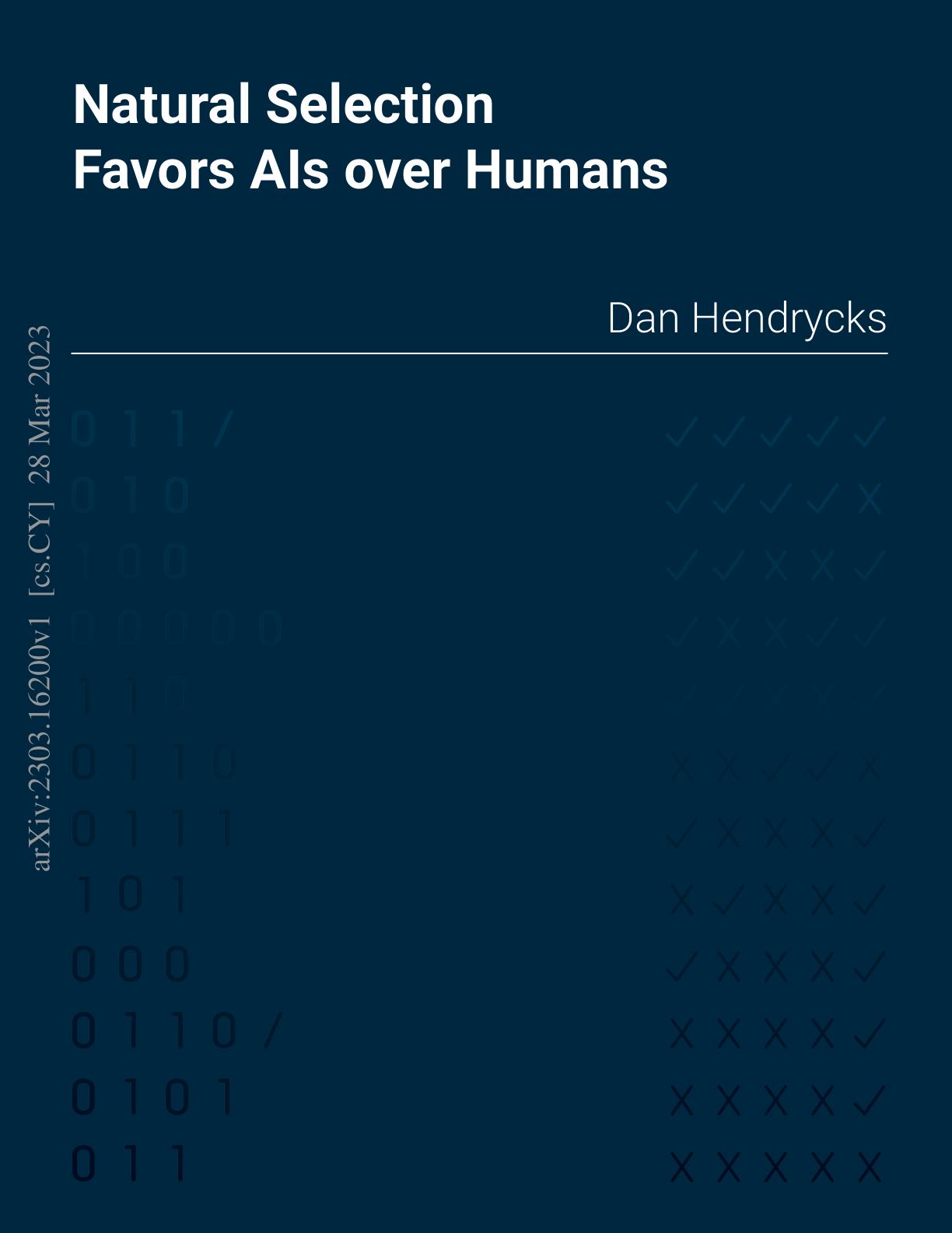 伯克利大学AI安全中心：自然选择对人工智能比对人类更有利（含44页PDF下载）