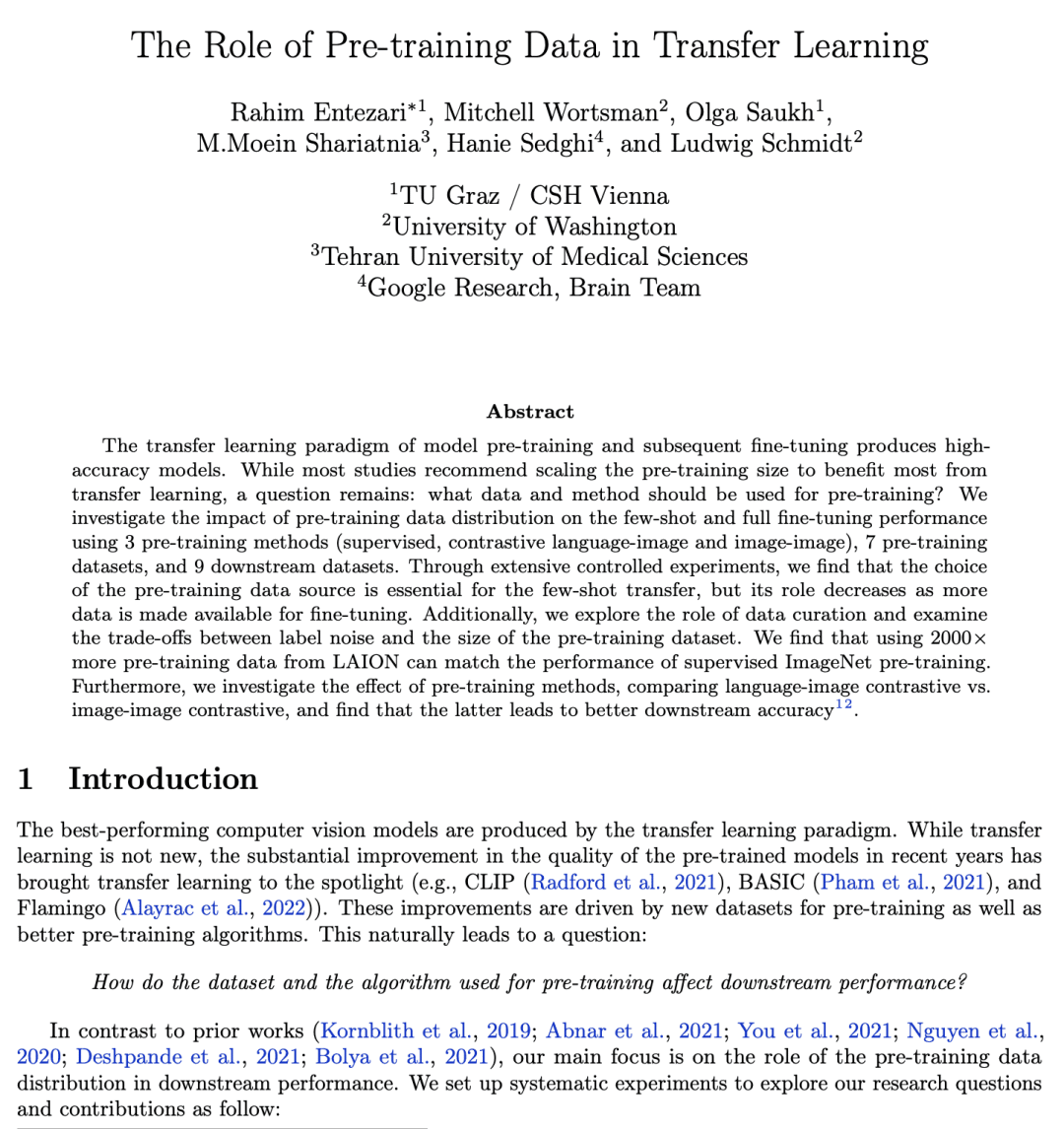 谷歌 | 预训练数据对迁移学习的重要性 - 智源社区