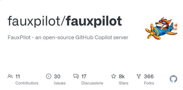 Fauxpilot: Github copilot 的开源替代品，目前已收获8k+ star