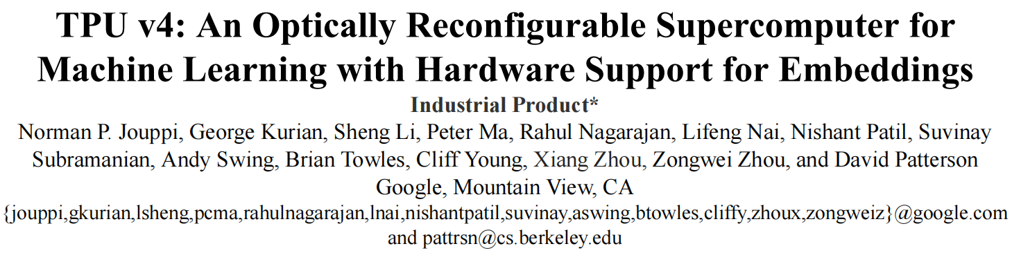 谷歌发布TPU v4技术细节，针对机器学习应用而设计