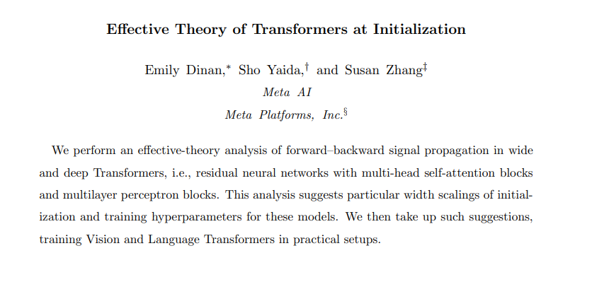 Meta AI｜关于transformer初始化的有效理论