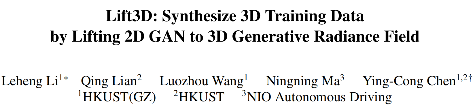 Lift3D：将2D生成对抗网络提升到3D生成辐射场